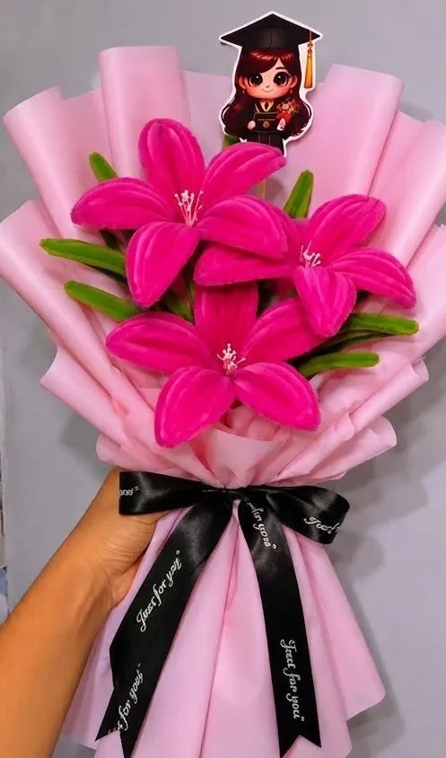 Pink Fabric Floral Keepsake Bouquets