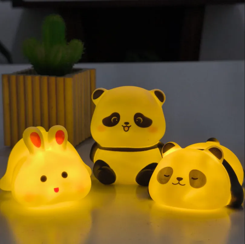 3pcs Set 8cm Battery Powerd Cute animal lamp